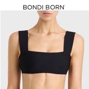 BONDI BORN Elle Bikini Black Top Sz S NWT